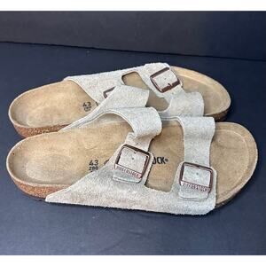 Birkenstock Arizona Sandal TAUPE Soft Suede EUC Men’s SZ 43 shoe Birkenstocks
